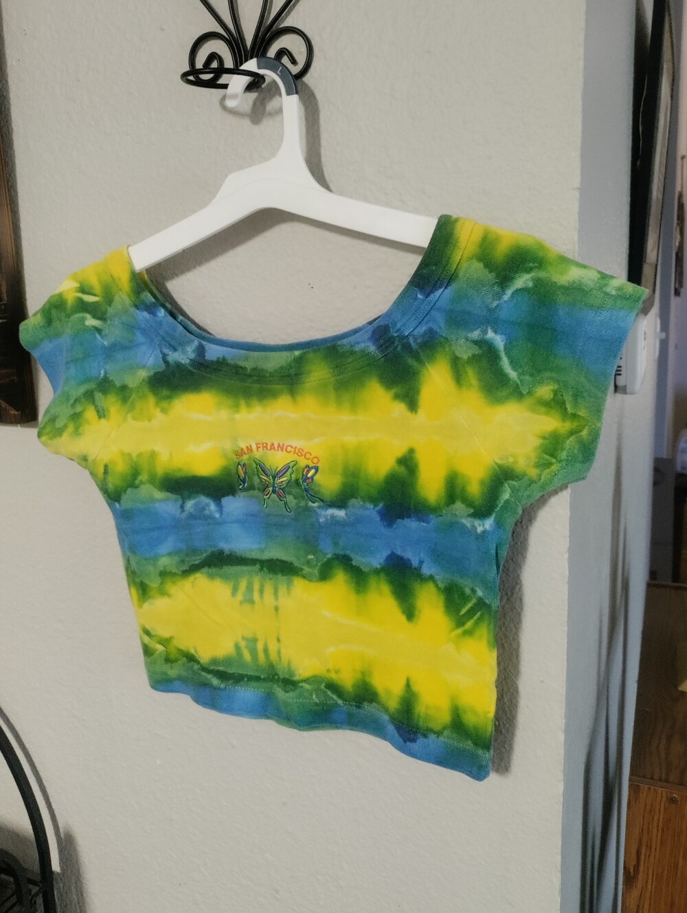 Paradise San Francisco Butterfly Crop Top Size M